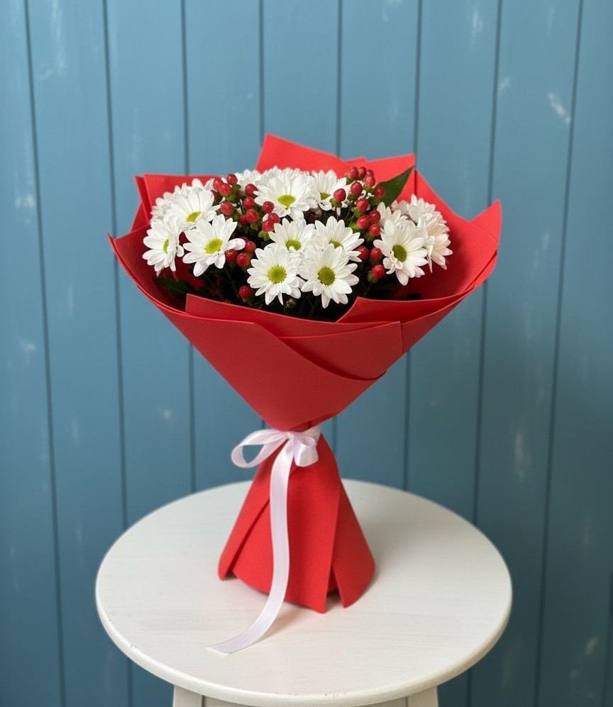 Букет цветов из: Хризантемы в Загорьевские дали