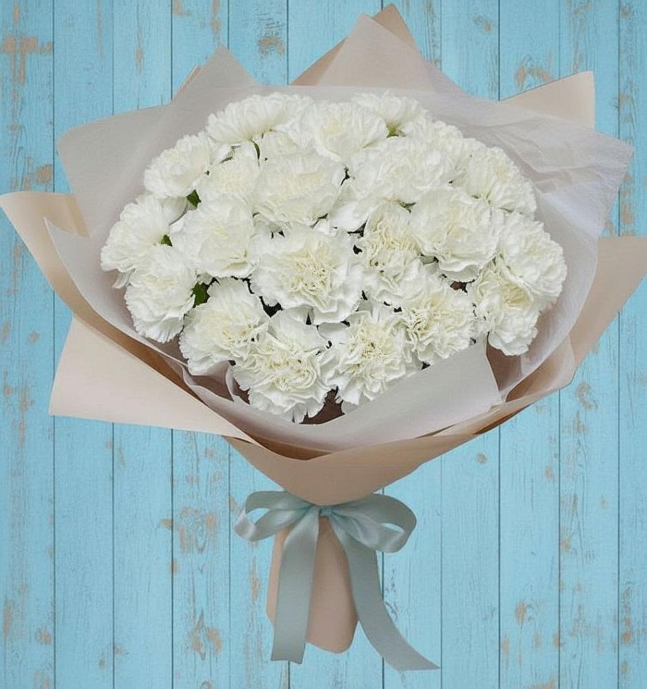 Букет цветов из: Гвоздики в Загорьевские дали