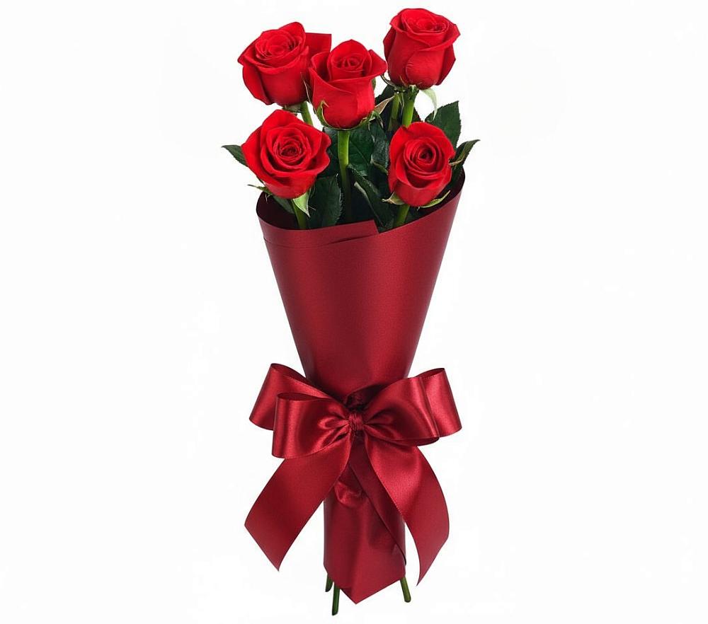 Букет 5 Красных роз Эдлесс Лав в Загорьевские дали