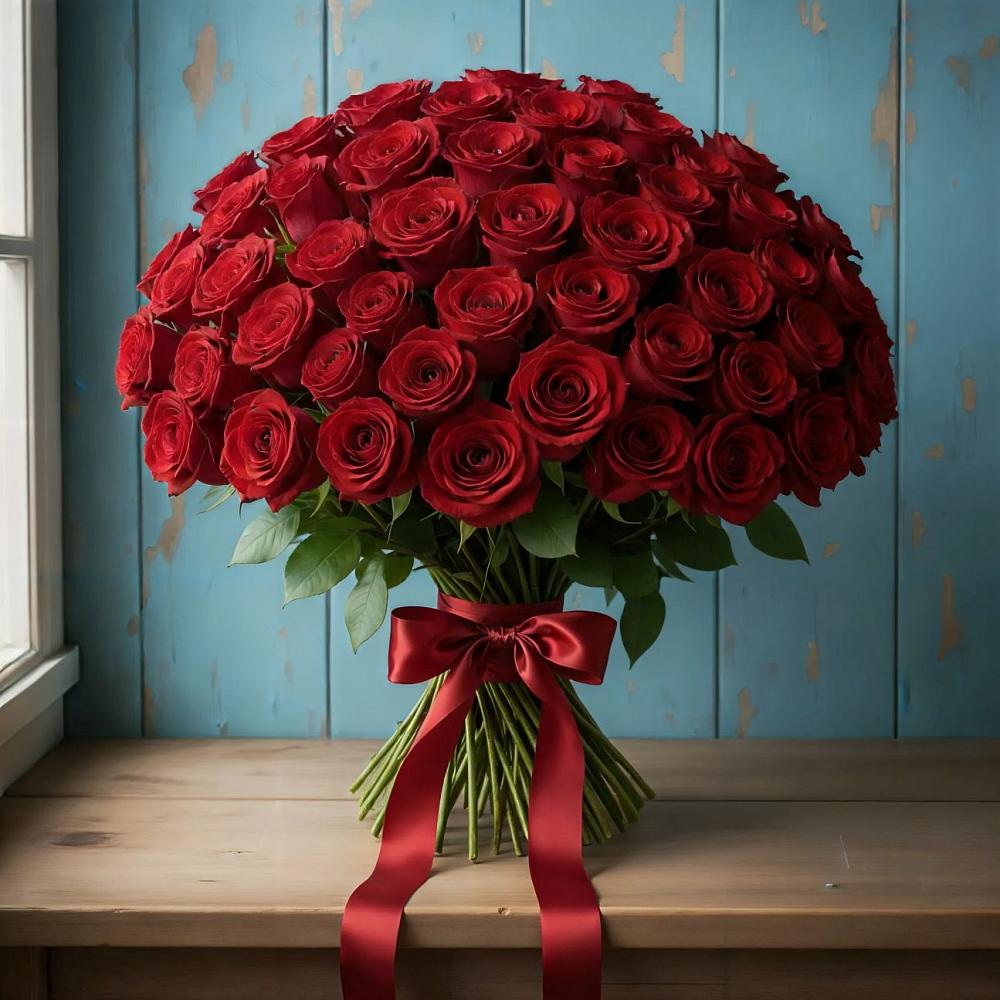 Букет Красные розы Блэк Меджик в Загорьевские дали