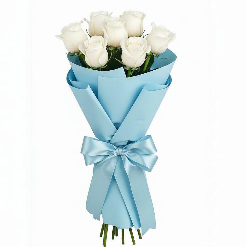 Букет 7 белых роз Проуд в Загорьевские дали