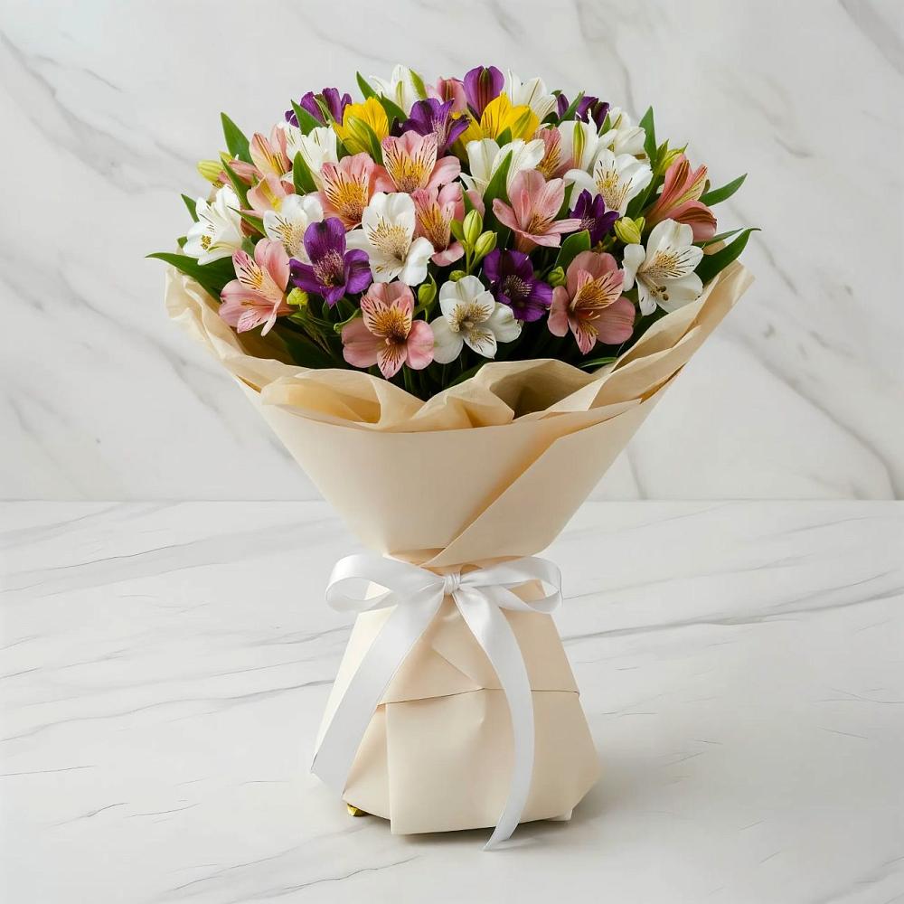 Букет цветов из: Альстромерии в Загорьевские дали