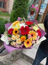 Букет цветов из:  Герберы, Ромашки, Хризантемы, Розы и Подсолнухи #REPLACE_PRED# Загорьевские дали