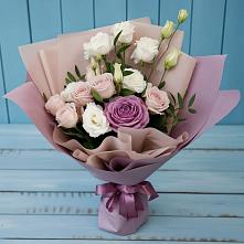 Букет цветов из:  Розы и Лизиантусы в Загорьевские дали
