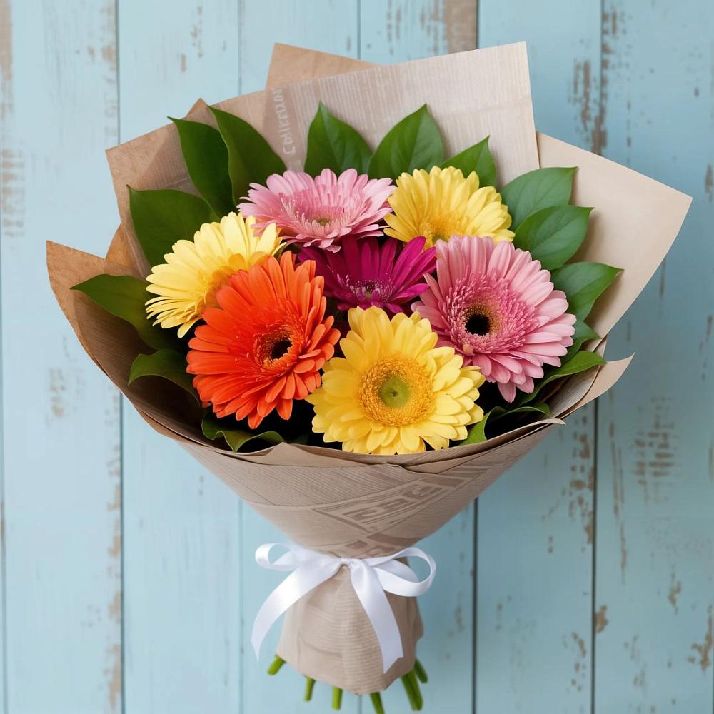 Букет цветов из: Герберы в Загорьевские дали