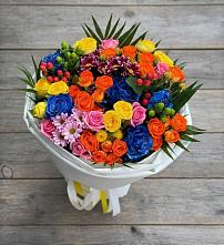 Букет цветов из:  Розы и Хризантемы #REPLACE_PRED# Загорьевские дали