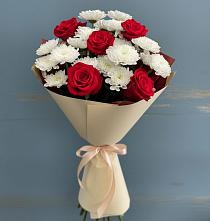 Букет цветов из:  Розы и Хризантемы в Загорьевские дали