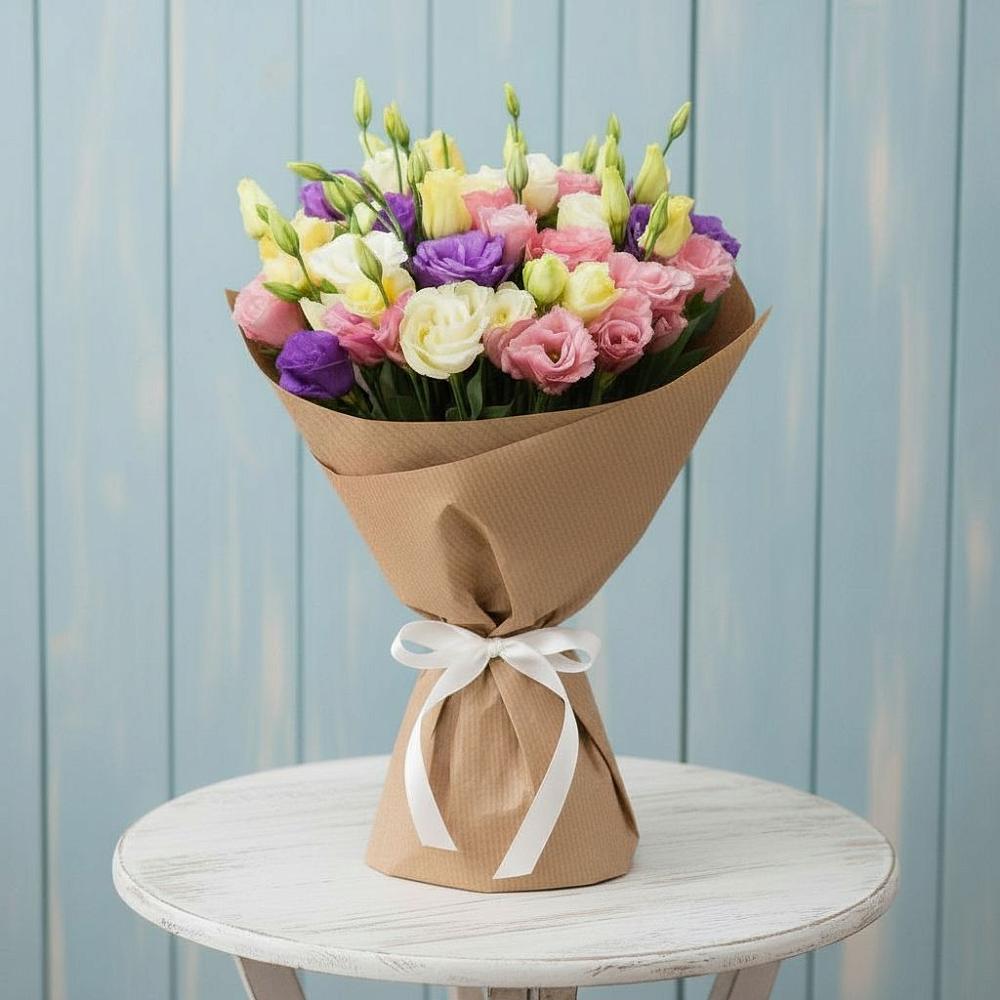 Букет цветов из: Лизиантусы в Загорьевские дали