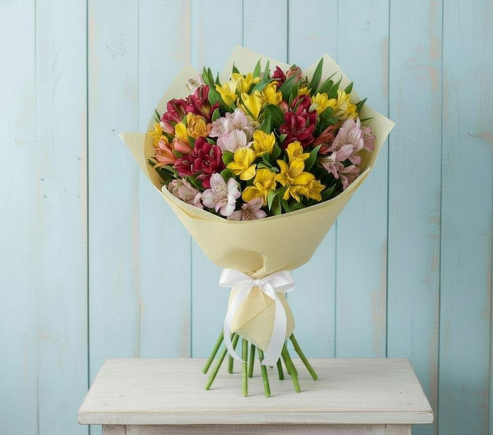 Букет цветов из: Альстромерии в Загорьевские дали