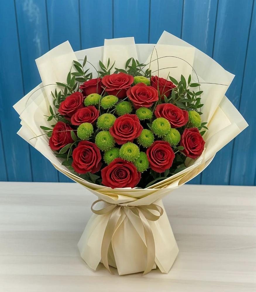 Букет цветов из: Розы и Хризантемы в Загорьевские дали